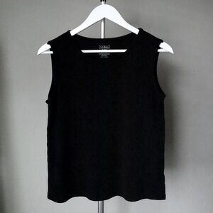 L.L. Bean Black Tank Top with Breathable Fabric and Relaxed Fit